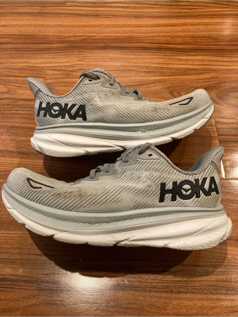 Hoka One One Clifton 9 Harbor Mist/Blk Running Shoes Mens Size 92E 1132210HMBC